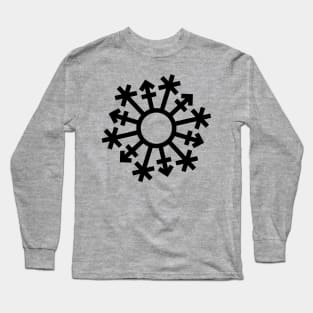 Gender Snowflake - Black - No Text Long Sleeve T-Shirt